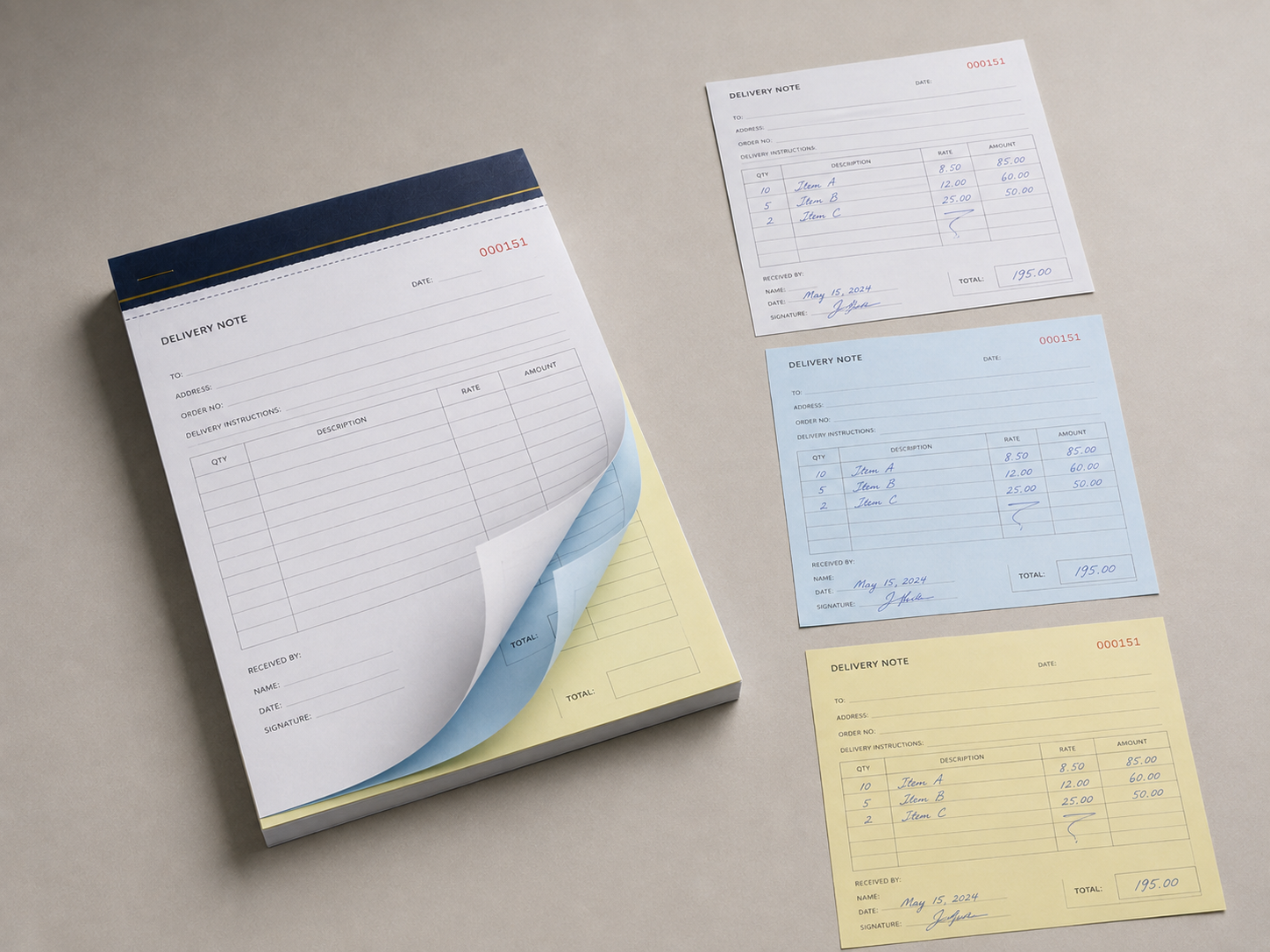Triplicate NCR set sample
